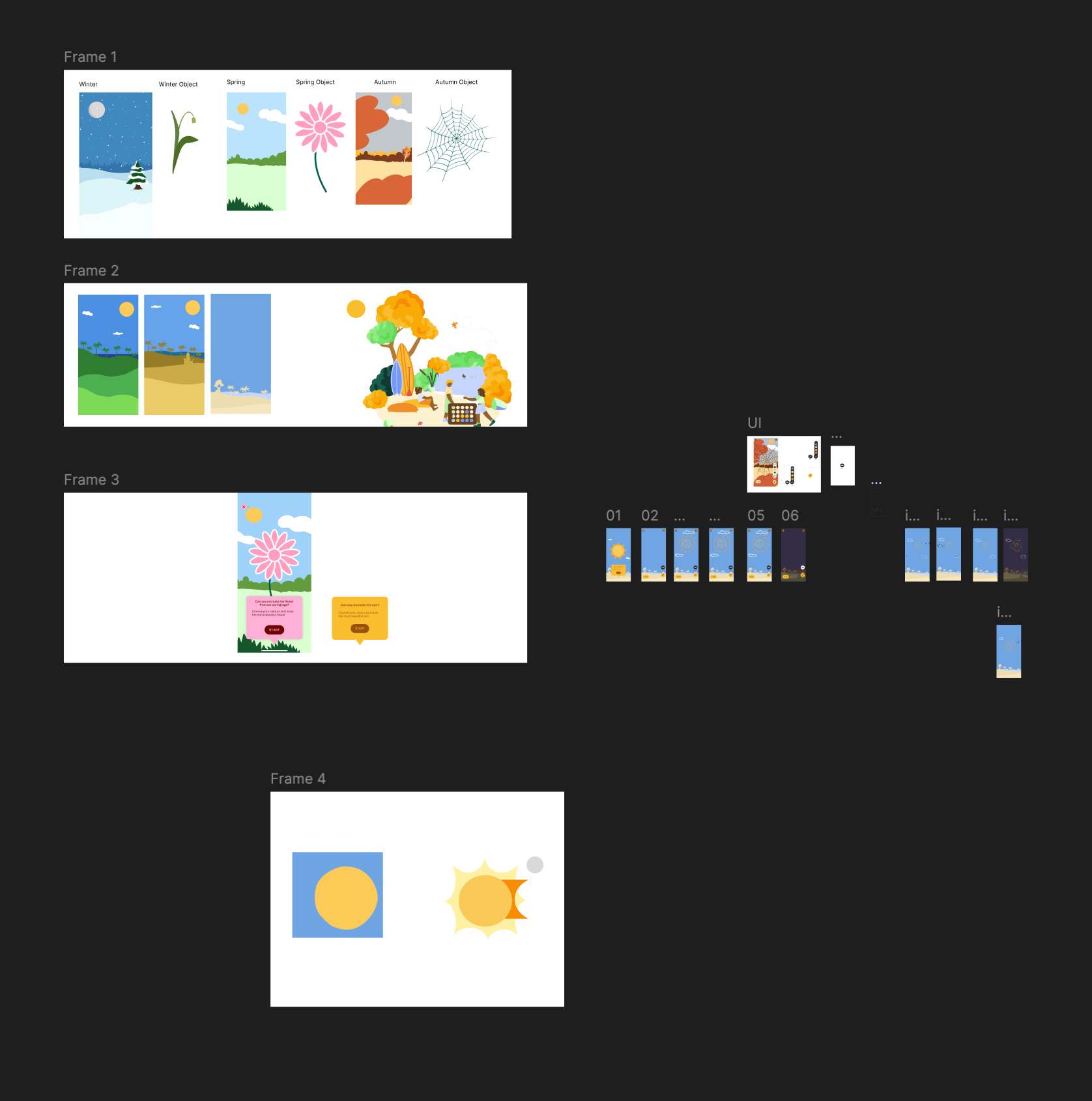 Drawing game multiple screens